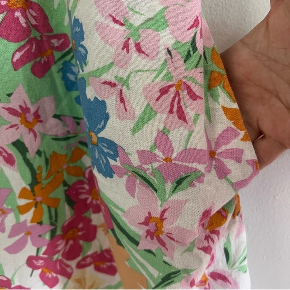 Old Navy Women's Floral Dress Women's Size Medium Linen Blend Vacation - Picture 4 of 9